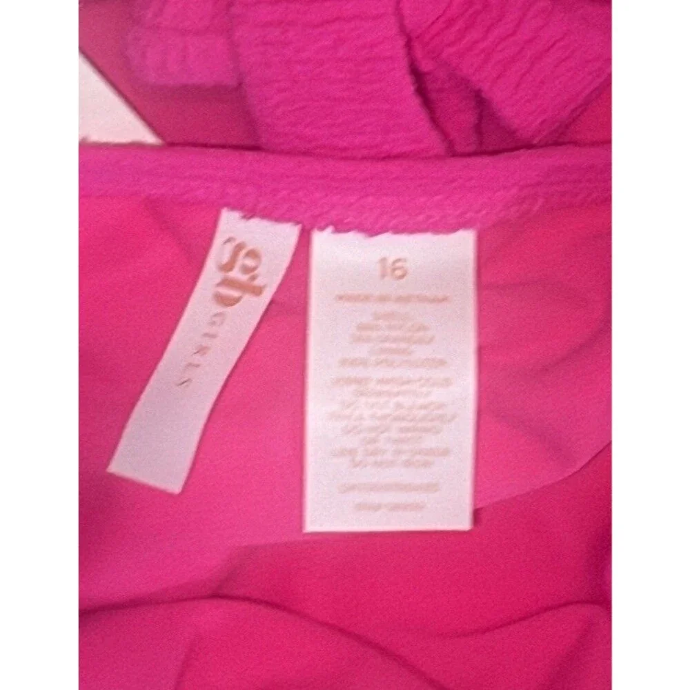 GB Gianni bini Girls Sz 16 2 Piece Bikini Brightest Berry Scrunchie Strap Swim